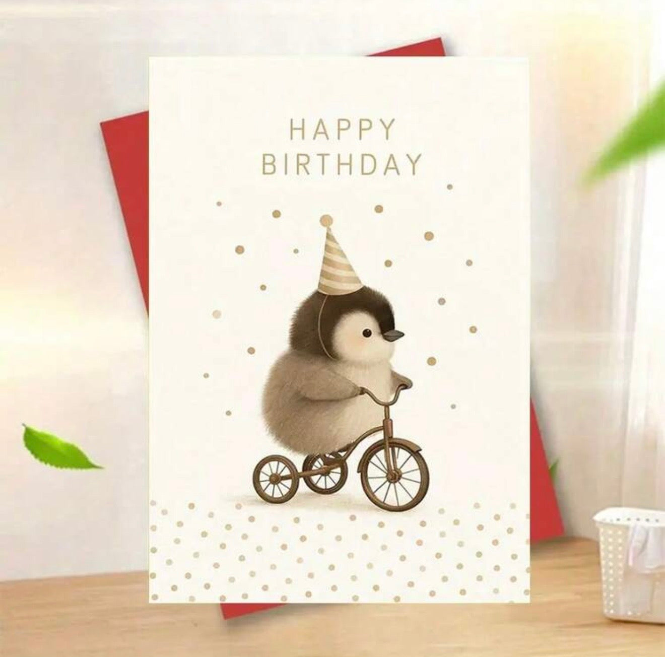 Penguin birthday greeting card ￼￼