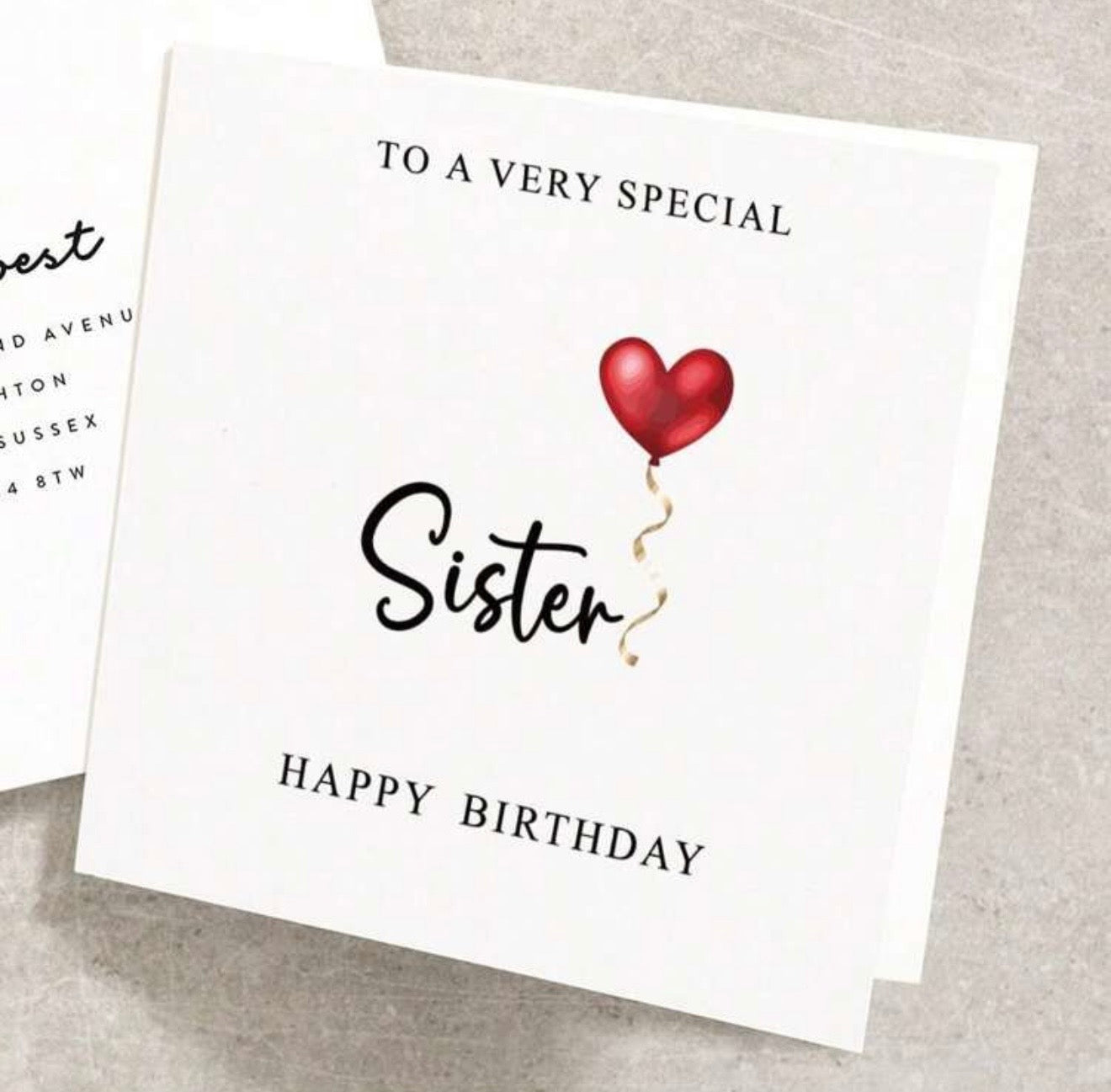 Sister birthday greeting card ￼